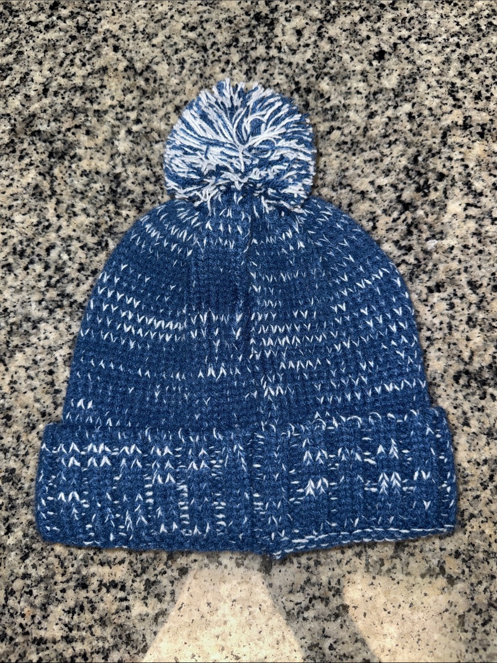 Kids Blue Knit Pom Pom Beanie